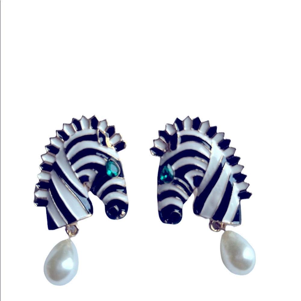 Black and White Zebra Earrings